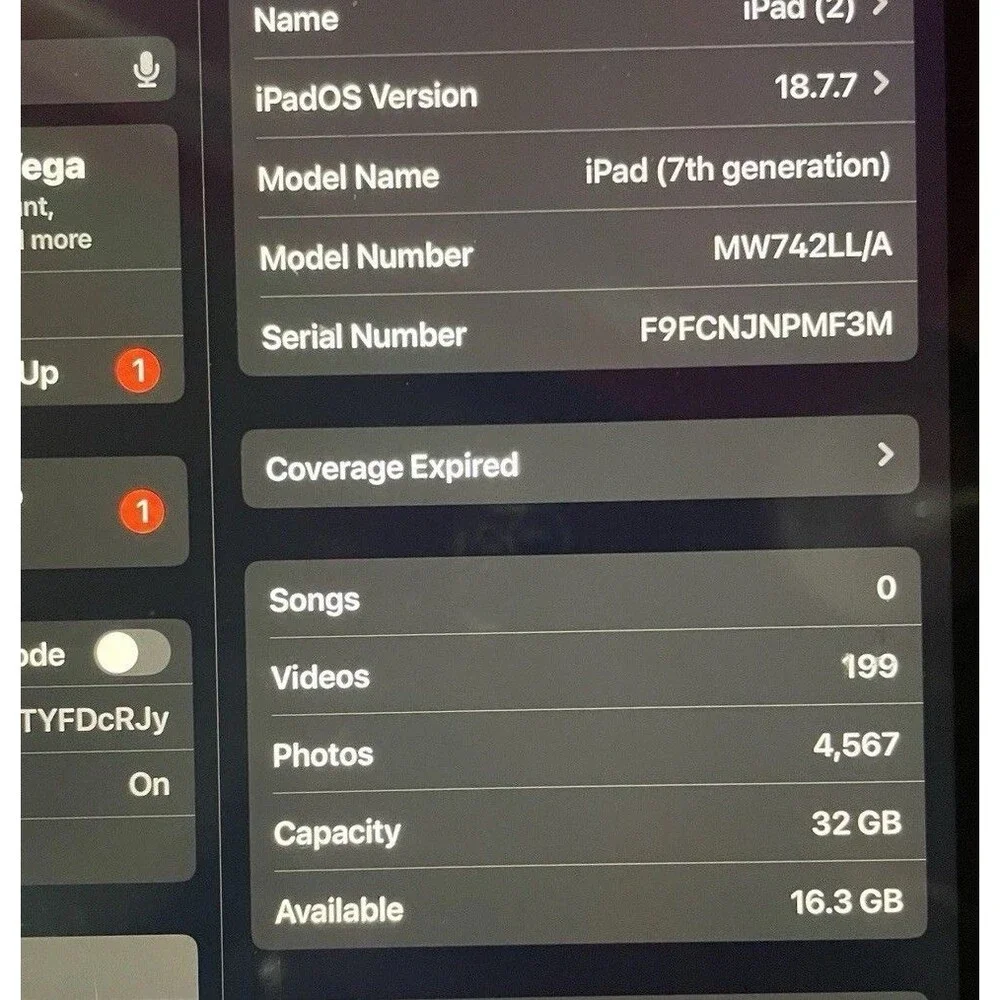 Apple iPad 7th Gen 32GB Space Gray Wi-Fi A2197 10.2
